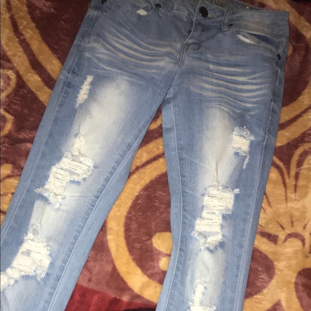 light washed ripped jeans